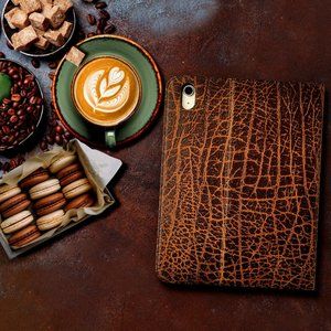 iPad Mini 6 Leather Case - 2021 Model - With Pencil Holder - Genuine Cowhide Lea